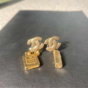 Authentic golden Chanel earrings